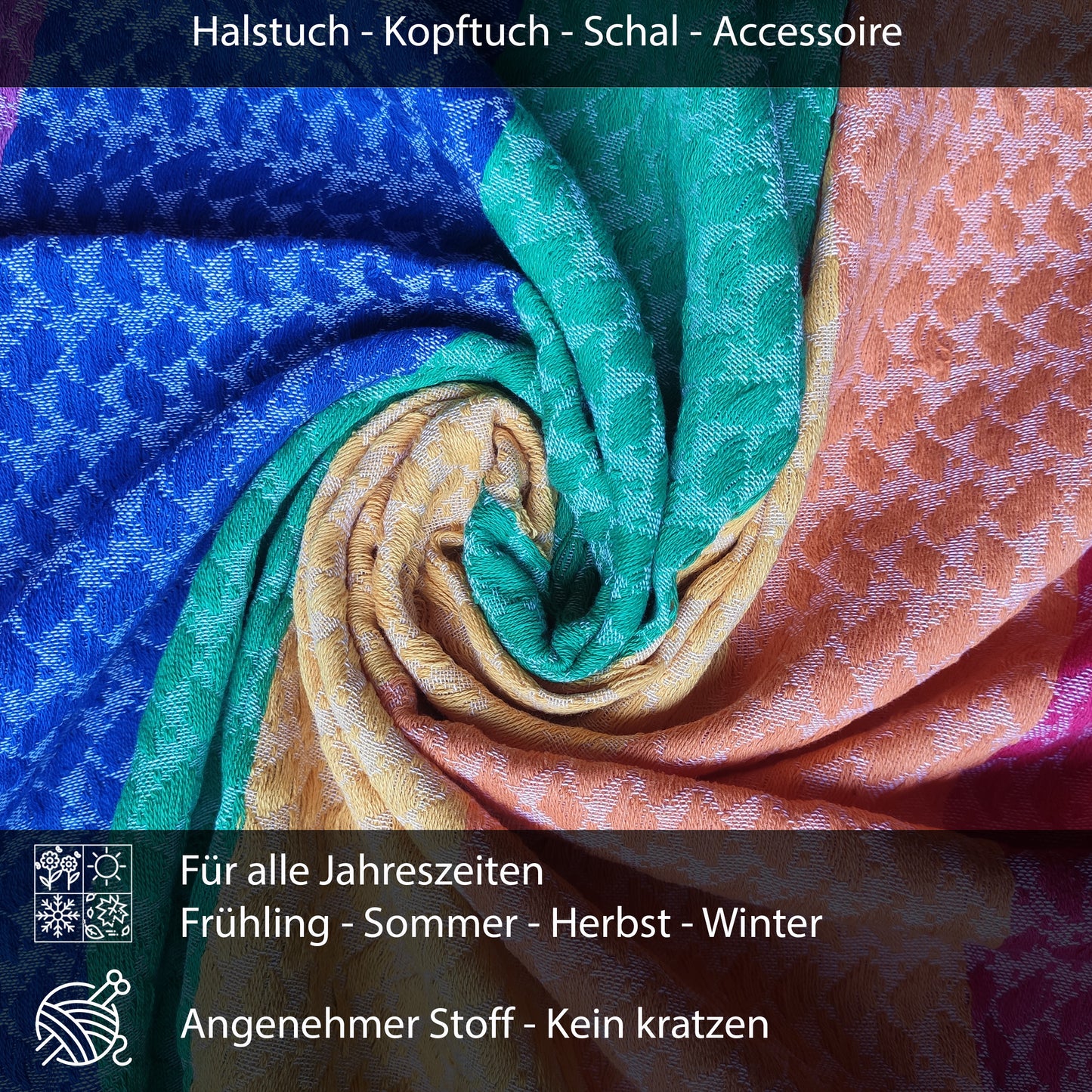 Palästinensertuch Shemagh Kufiya in Regenbogen