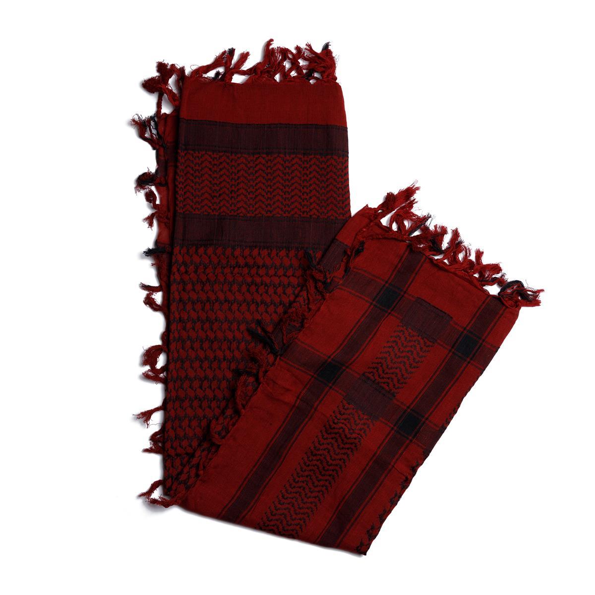 Palästinensertuch Shemagh Kufiya in Bordeaux Rot Schwarz - Wild-Clothing