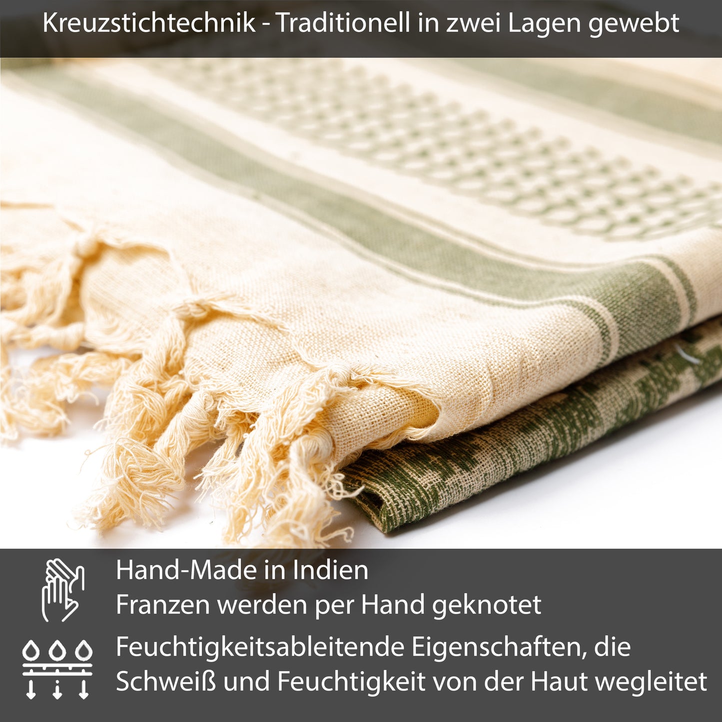 Palästinensertuch Shemagh Kufiya in Camo Sandfarbe
