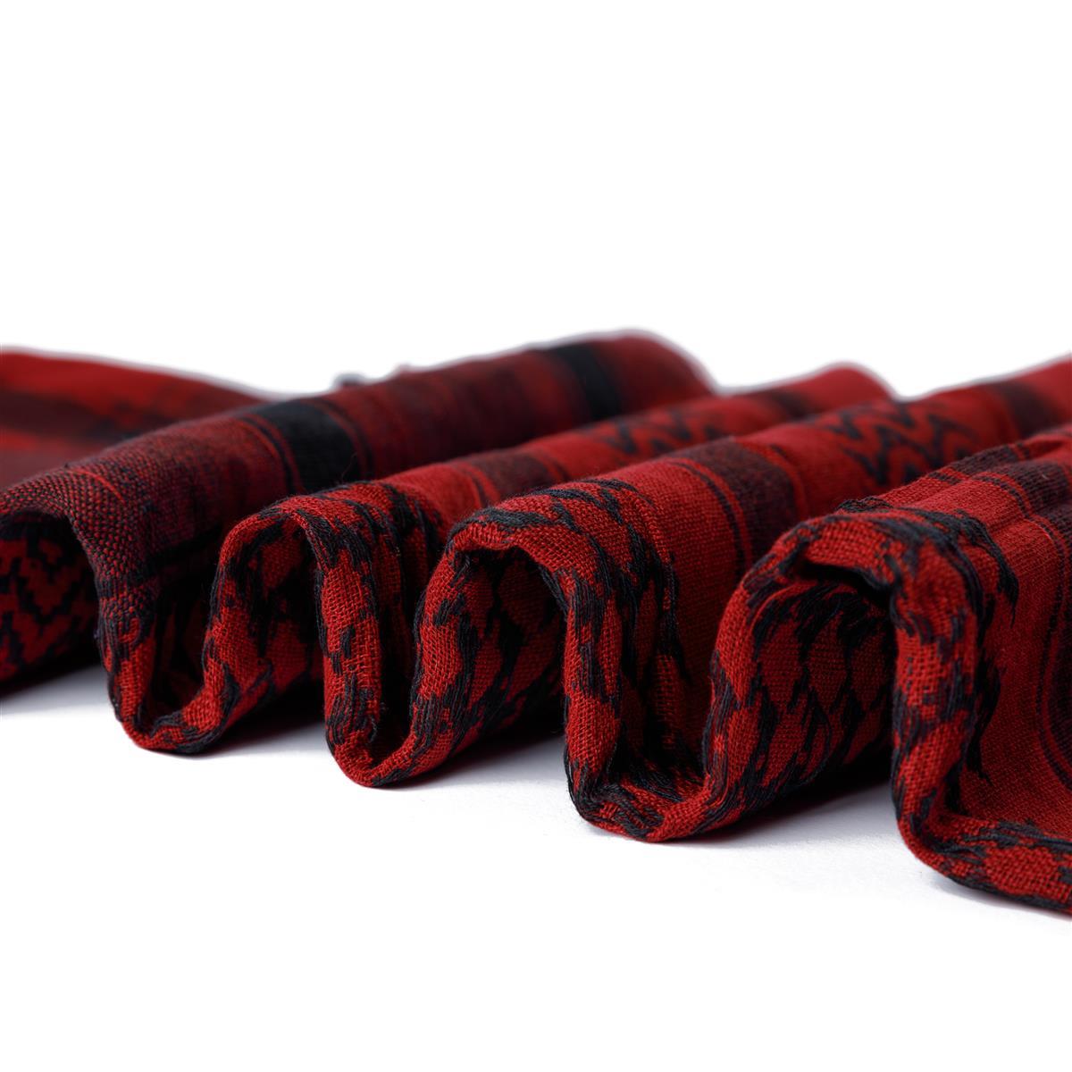 Palästinensertuch Shemagh Kufiya in Bordeaux Rot Schwarz - Wild-Clothing