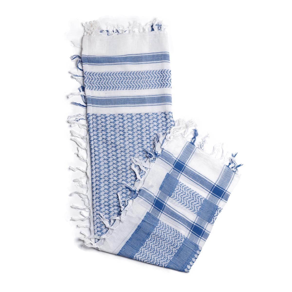 Palästinensertuch Shemagh Kufiya in Blau Weiß - Wild-Clothing