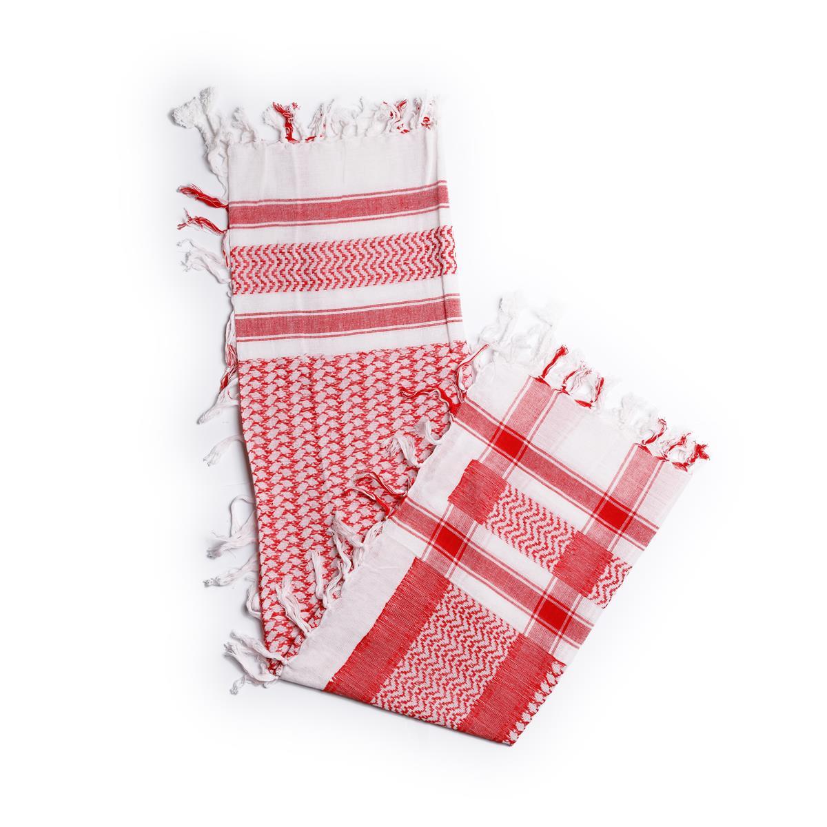 Palästinensertuch Shemagh Kufiya in Rot Weiß - Wild-Clothing