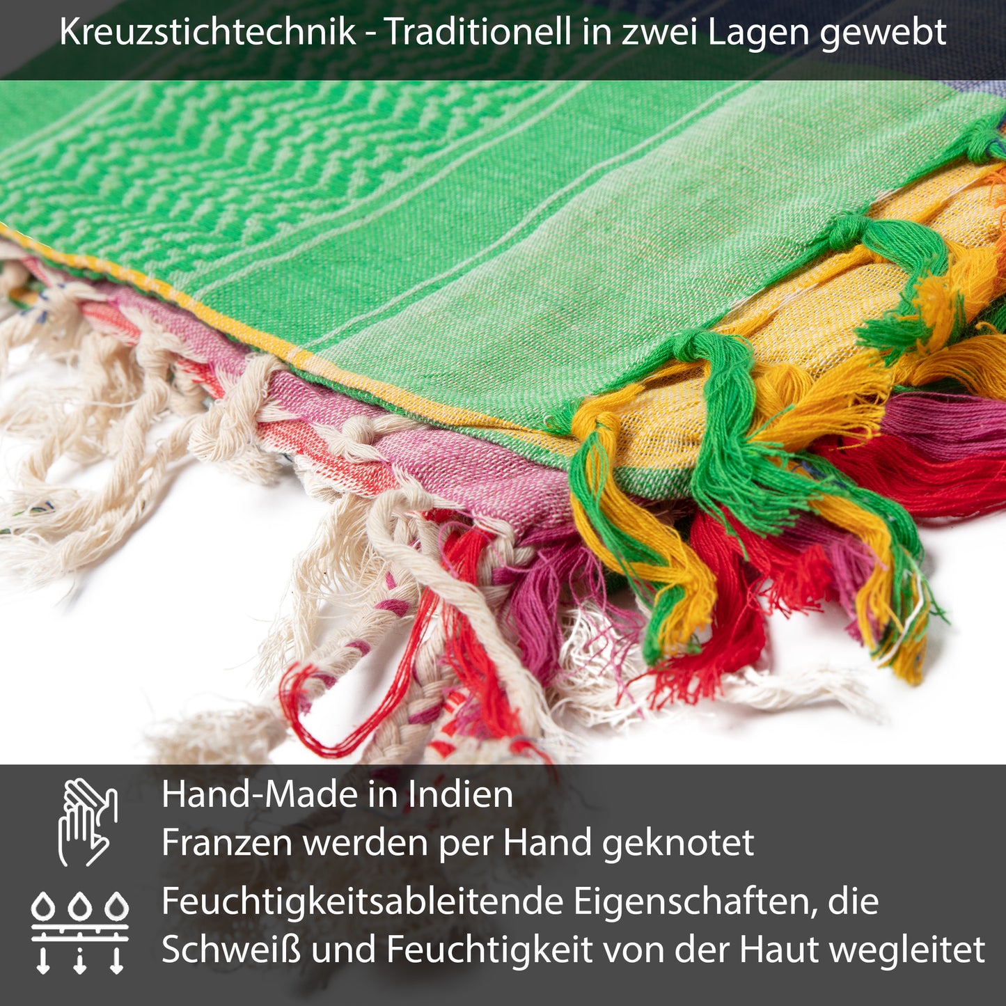 Palästinensertuch Shemagh Kufiya in Regenbogen