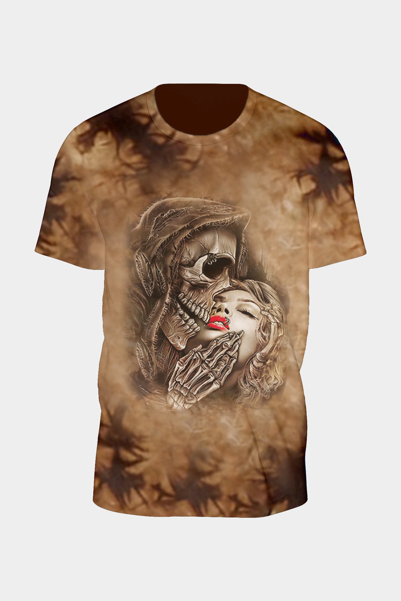 Wild Clothing Tie-Dye Braun Kiss of Death T-Shirt - Wild-Clothing