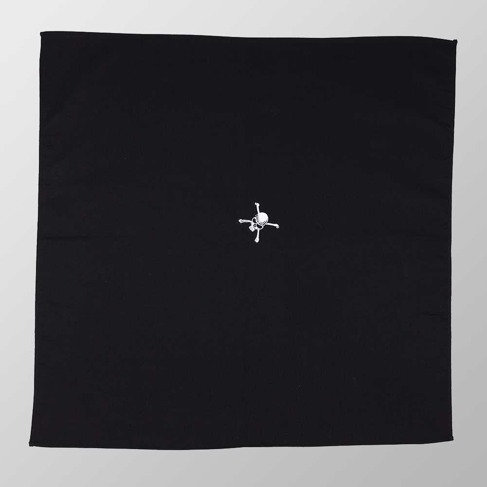 Bandana Halstuch Schwarz Totenkopf Bestickt 55 cm x 55 cm - Wild-Clothing