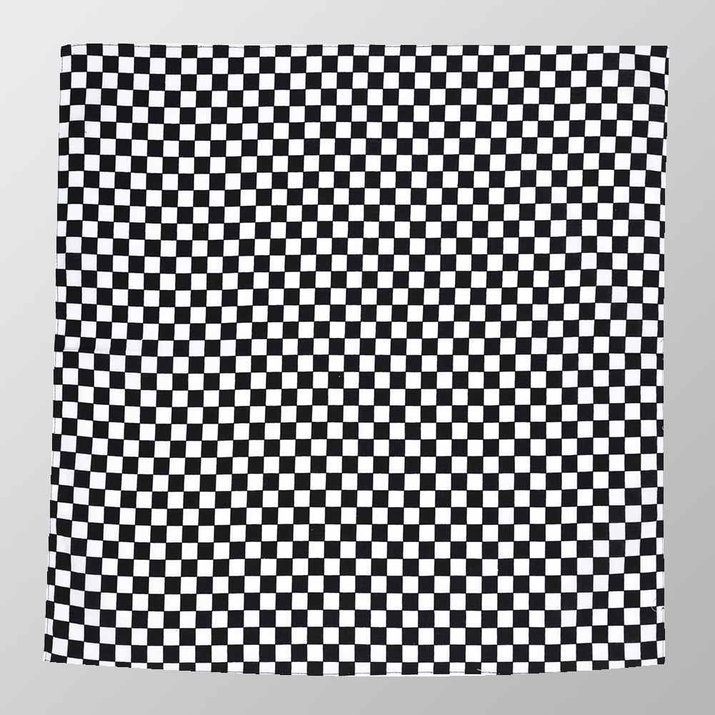 Bandana Halstuch Schwarz Weiß Kariert Schachbrett 55 cm x 55 cm - Wild-Clothing