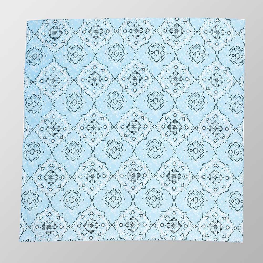 Bandana Halstuch Hellblau Paisley 55 cm x 55 cm - Wild-Clothing