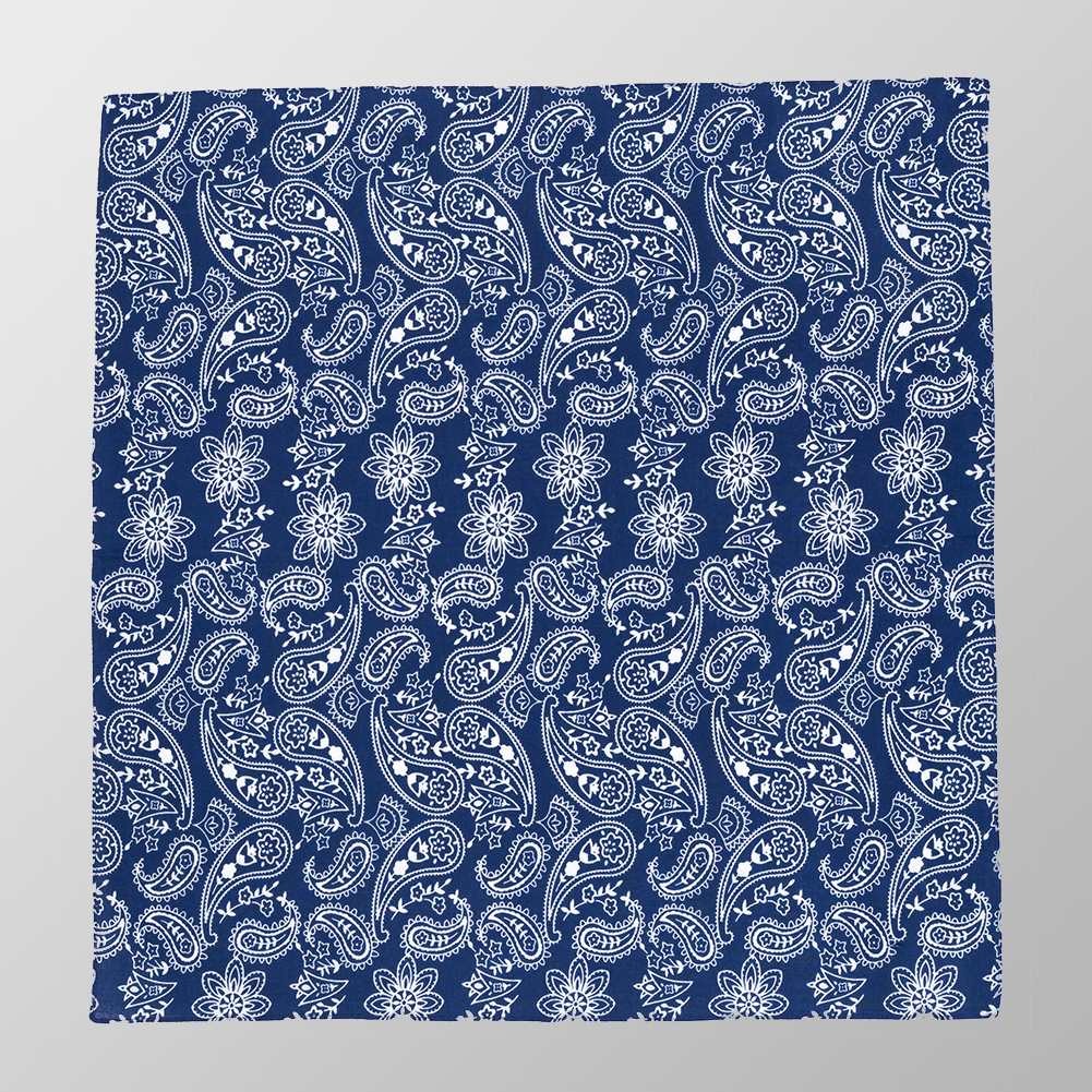 Bandana Halstuch Blau Paisley 55 cm x 55 cm - Wild-Clothing