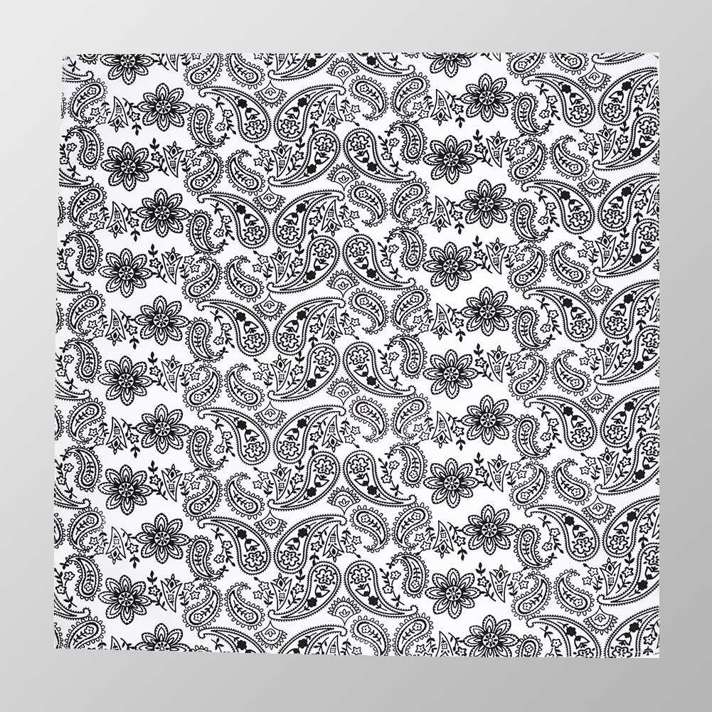 Bandana Halstuch Weiß Paisley 55 cm x 55 cm - Wild-Clothing