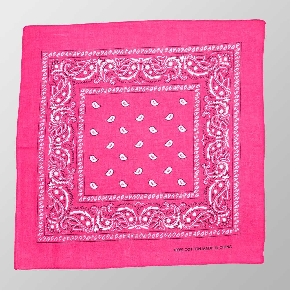 Bandana Halstuch Pink Paisley 55 cm x 55 cm - Wild-Clothing