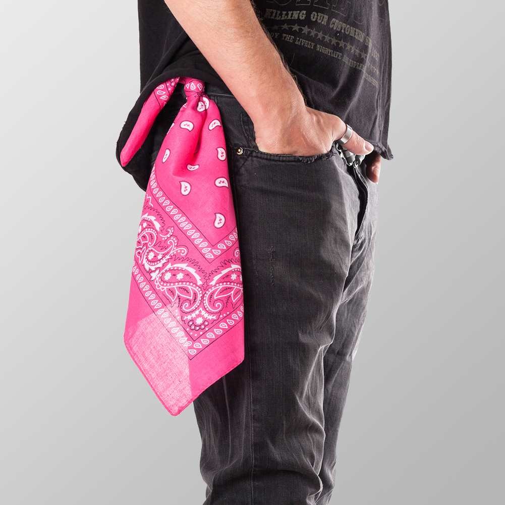 Bandana Halstuch Pink Paisley 55 cm x 55 cm - Wild-Clothing