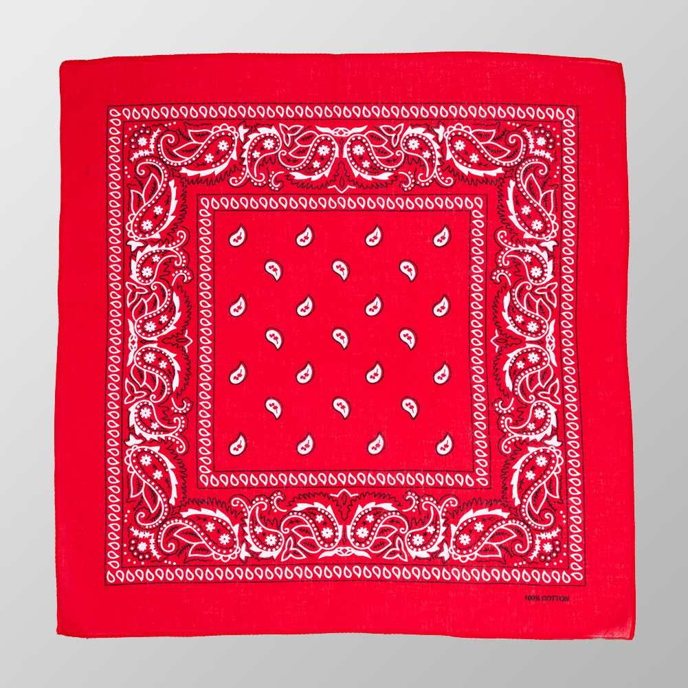 Bandana Halstuch Rot Paisley 55 cm x 55 cm - Wild-Clothing