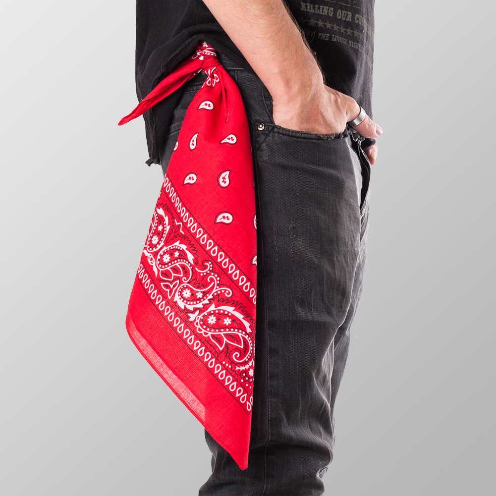 Bandana Halstuch Rot Paisley 55 cm x 55 cm - Wild-Clothing