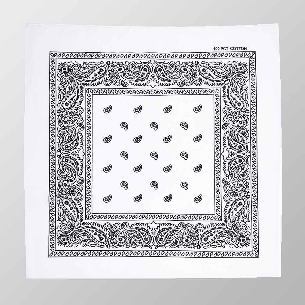 Bandana Halstuch Weiß Paisley 55 cm x 55 cm - Wild-Clothing
