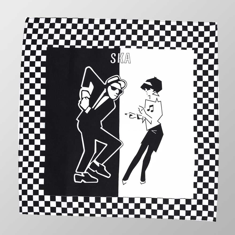 Bandana Halstuch Schwarz Dancing SKA Disco 55 cm x 55 cm