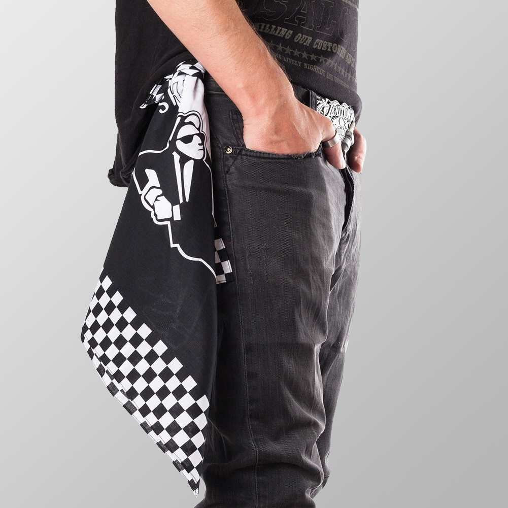 Bandana Halstuch Schwarz Dancing SKA Disco 55 cm x 55 cm