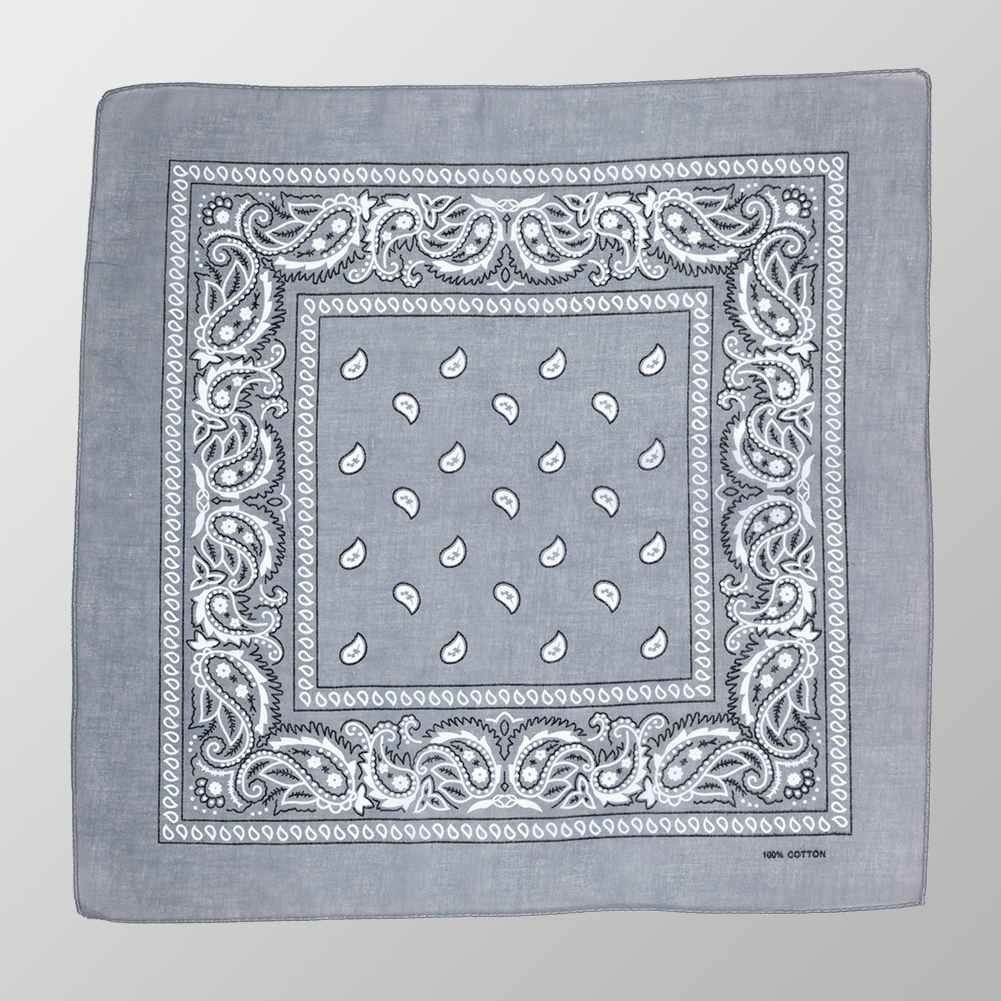 Bandana Halstuch Grau Paisley 55 cm x 55 cm