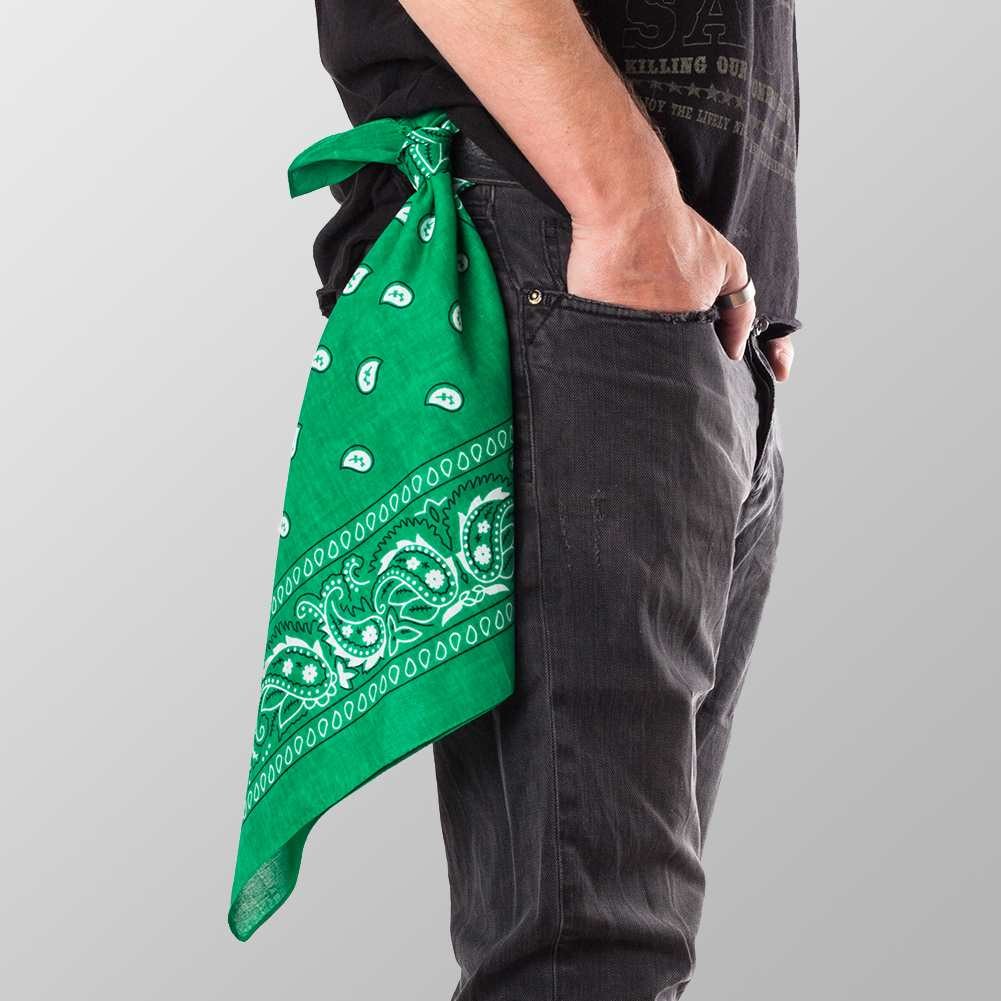 Bandana Halstuch Grün Paisley 55 cm x 55 cm