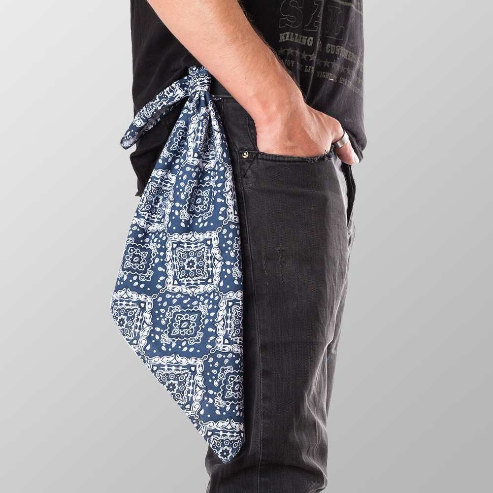 Bandana Halstuch Blau Paisley 55 cm x 55 cm