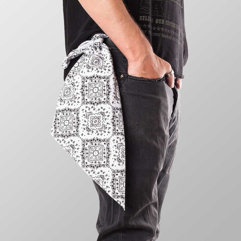 Bandana Halstuch Weiß Paisley 55 cm x 55 cm