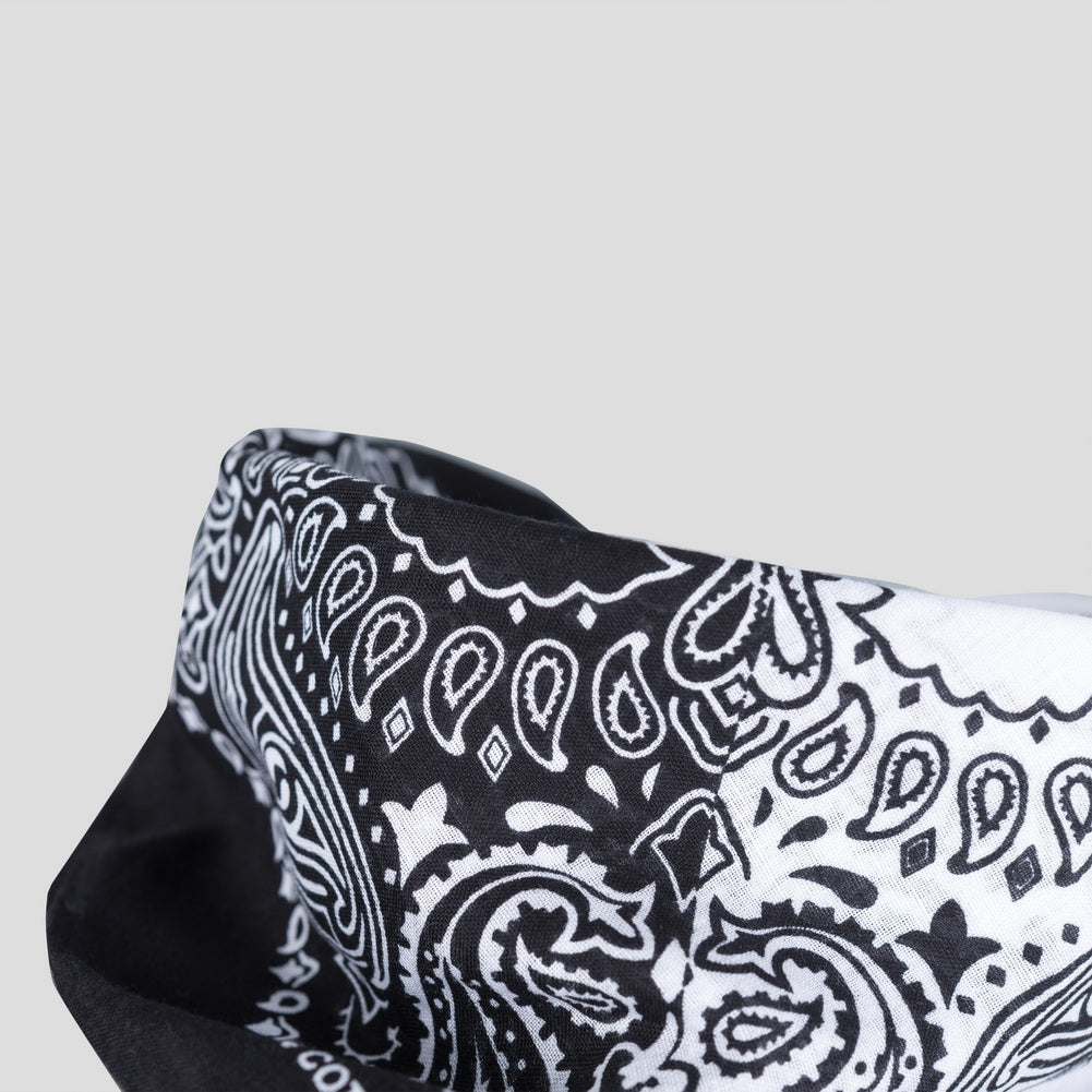 Bandana Halstuch Schwarz Weiß Paisley 55 cm x 55 cm
