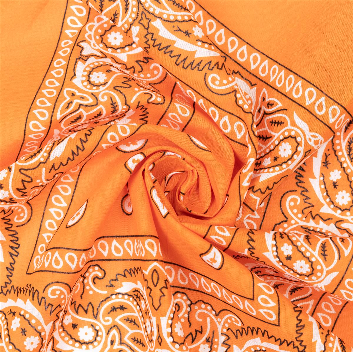 Bandana Halstuch Orange Paisley 55 cm x 55 cm