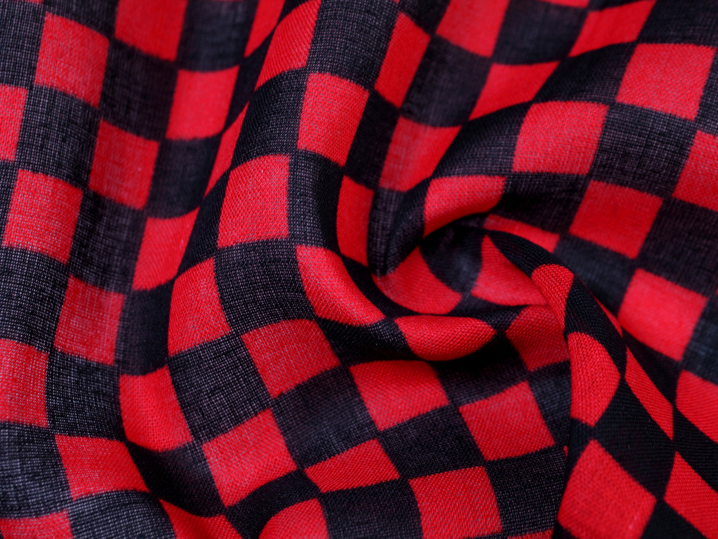 Bandana Halstuch Schwarz Rot Schachbrett Kariert 55 cm x 55 cm - Wild-Clothing