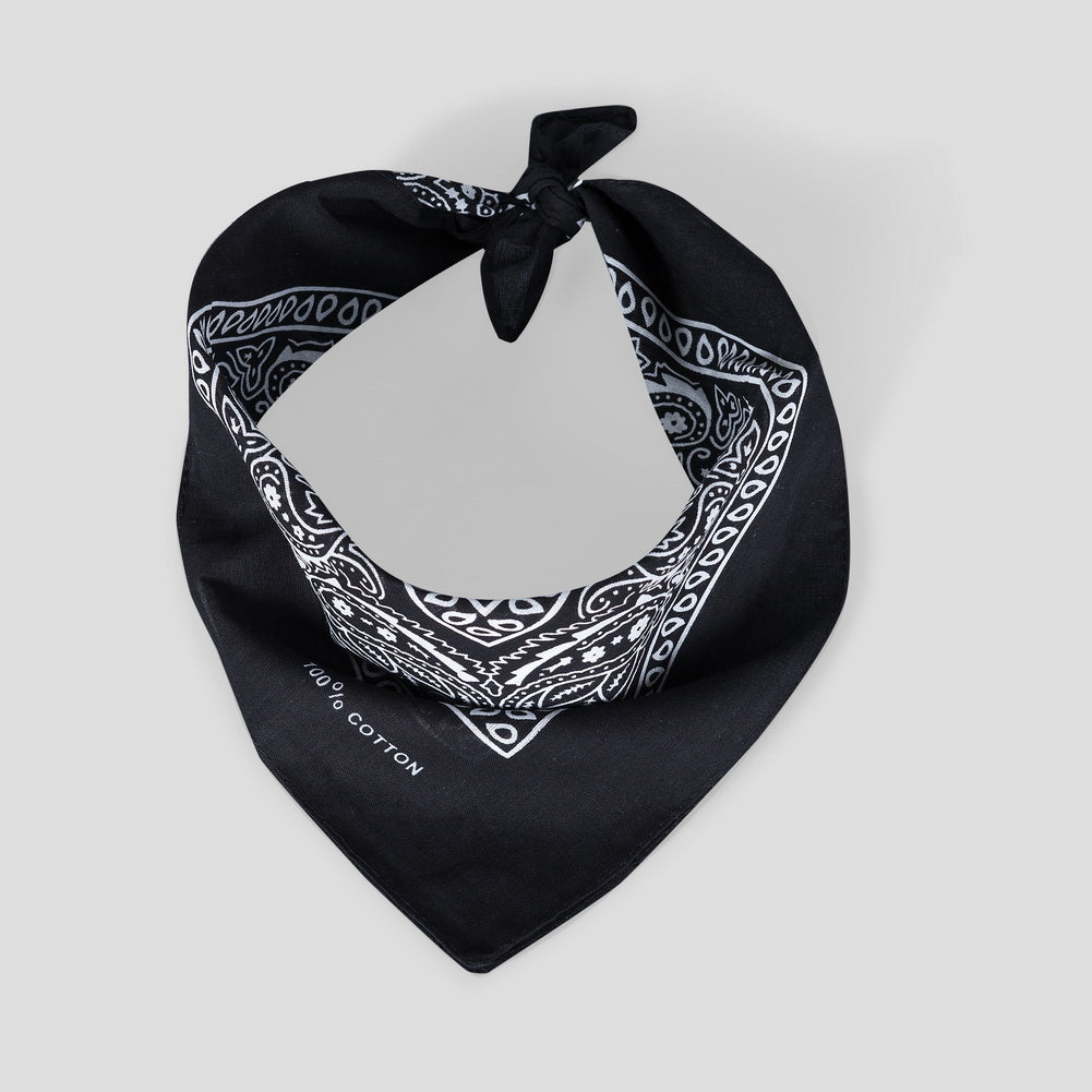 Bandana Halstuch Schwarz Paisley 55 cm x 55 cm
