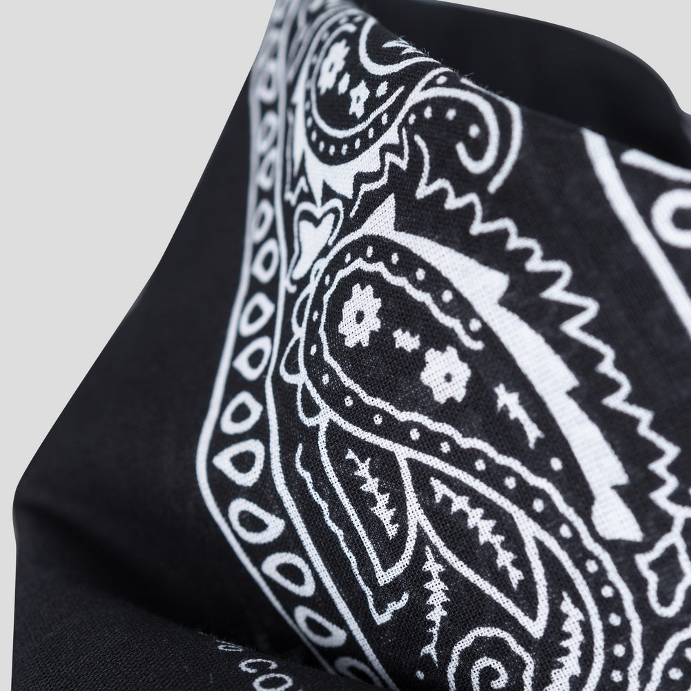 Bandana Halstuch Schwarz Paisley 55 cm x 55 cm