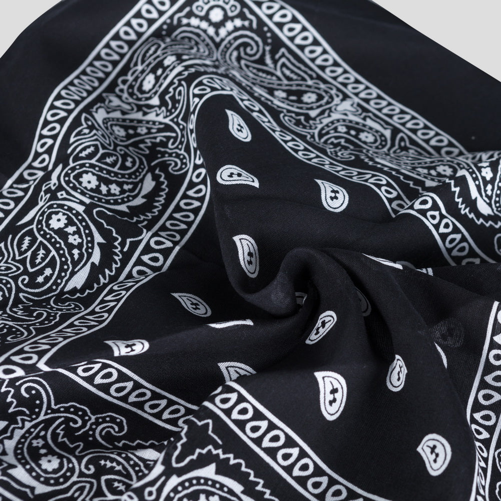 Bandana Halstuch Schwarz Paisley 55 cm x 55 cm