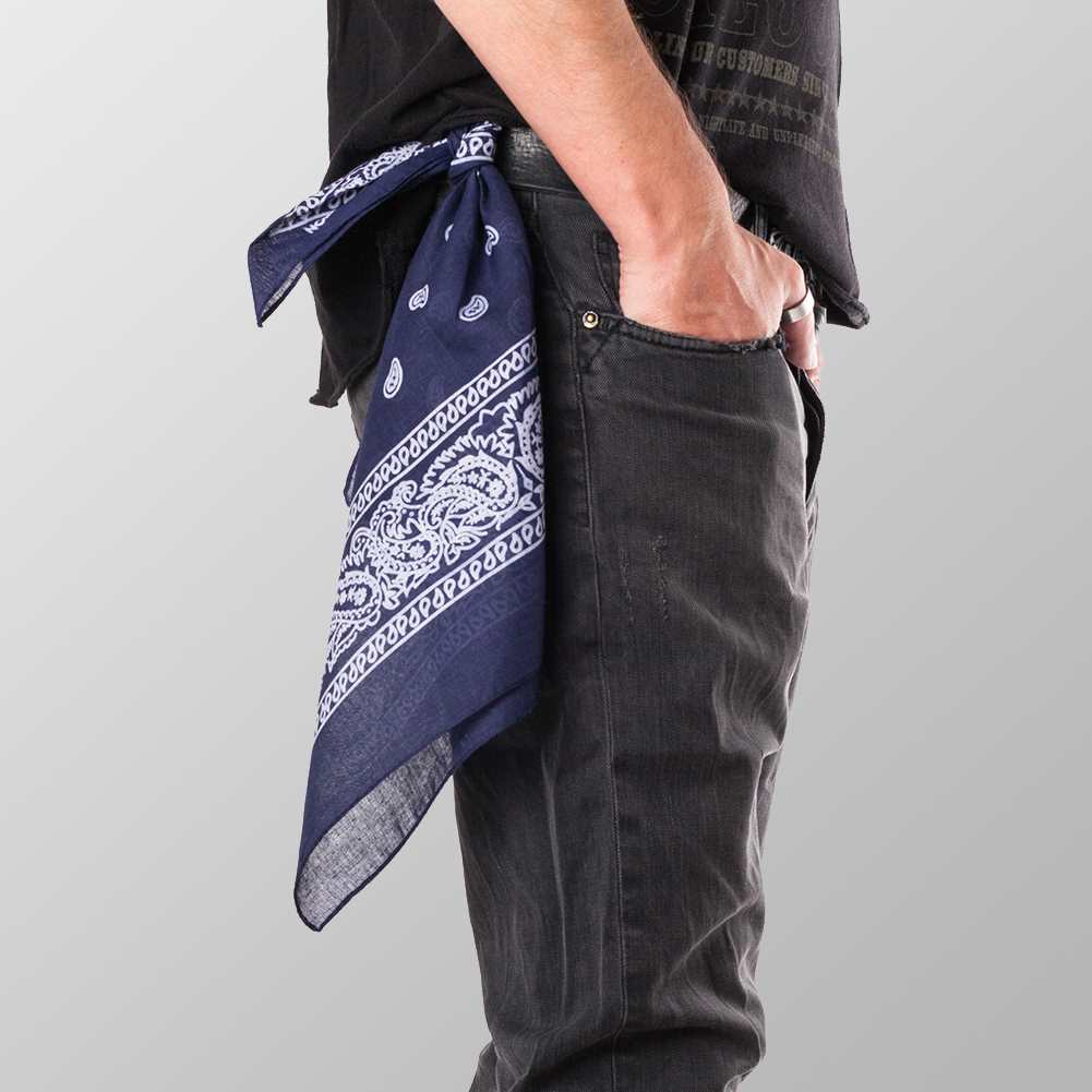 Bandana Halstuch Dunkelblau Paisley 55 cm x 55 cm