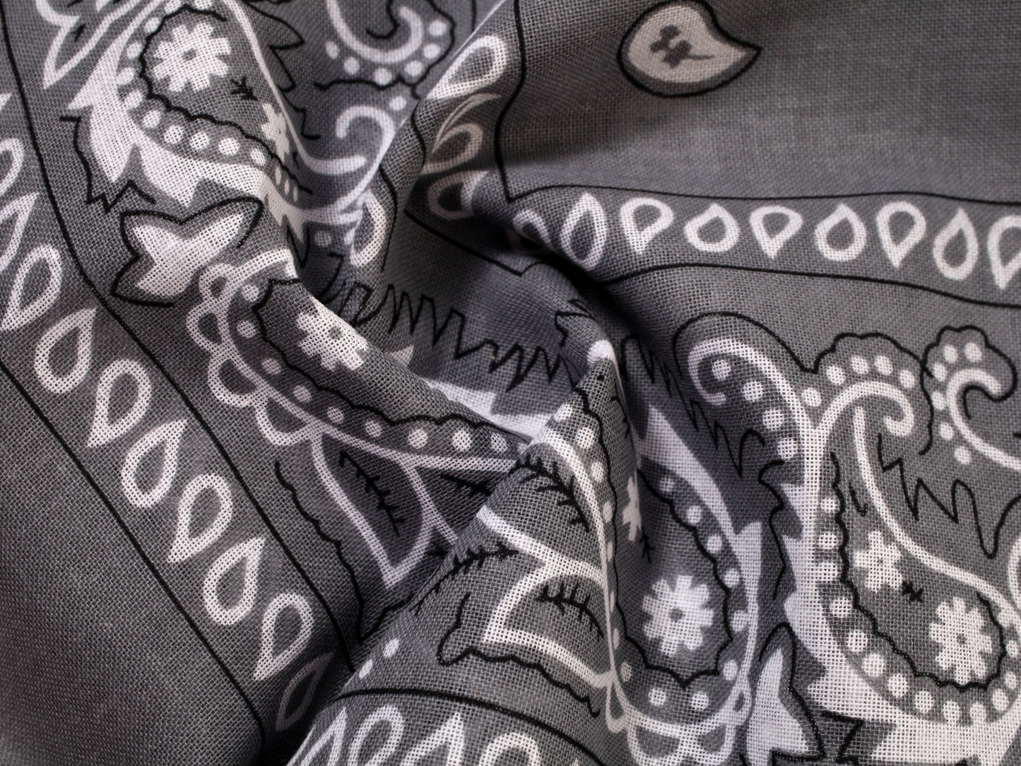 Bandana Halstuch Grau Paisley 55 cm x 55 cm