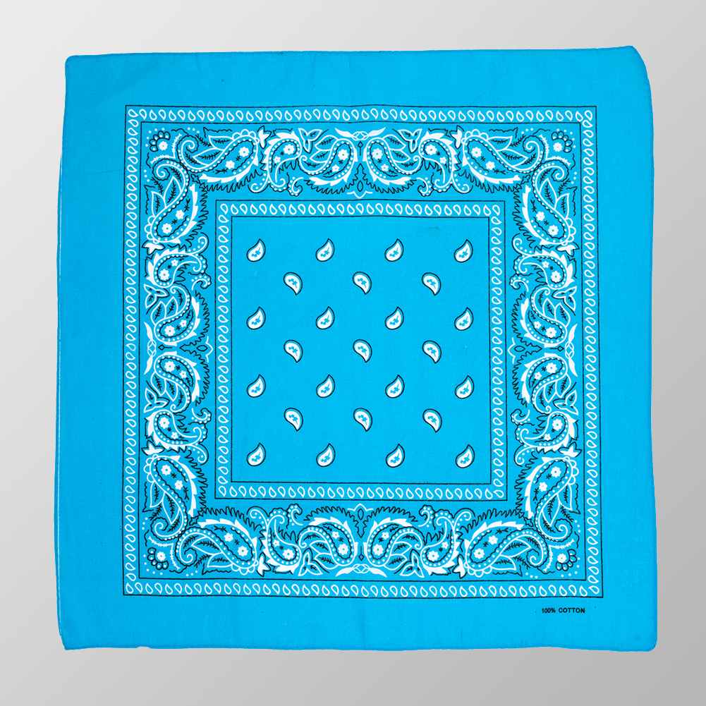 Bandana Halstuch Türkis Paisley 55 cm x 55 cm