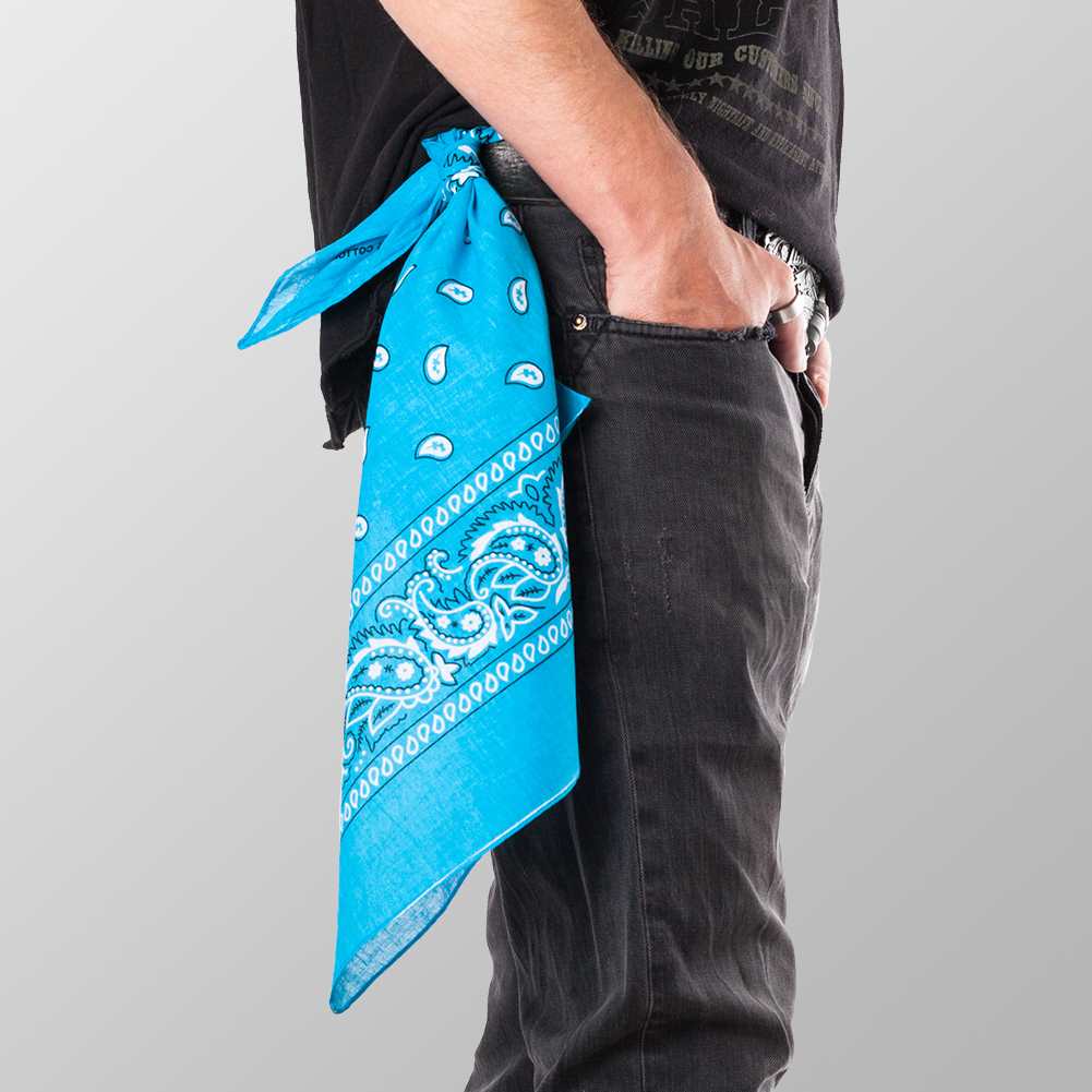 Bandana Halstuch Türkis Paisley 55 cm x 55 cm