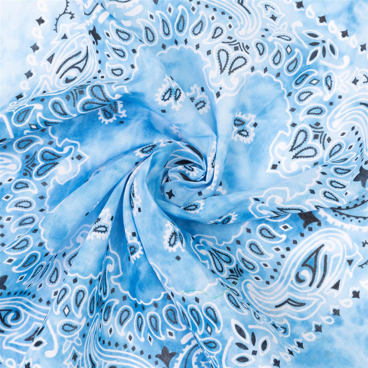 Bandana Halstuch Tie Dye Paisley Hellblau 55 cm x 55 cm