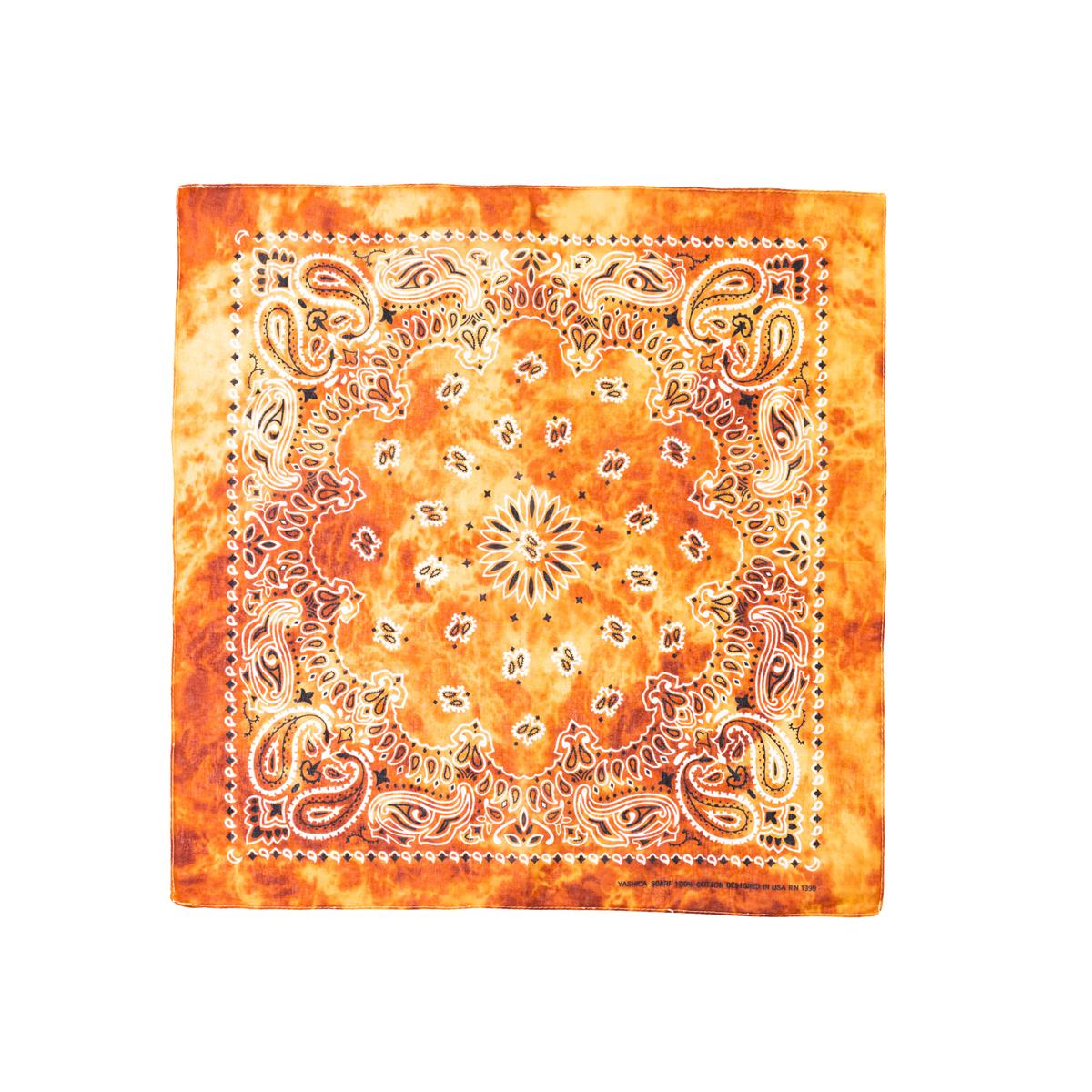 Bandana Halstuch Tie Dye Paisley Floral in Rostbraun 55 cm x 55 cm
