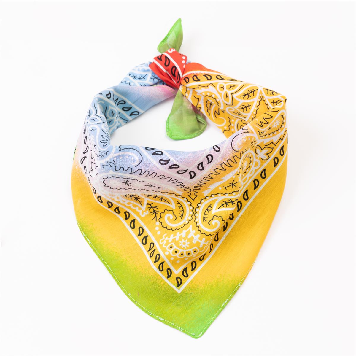 Bandana Halstuch Tie Dye Paisley Floral Rainbow 55 cm x 55 cm