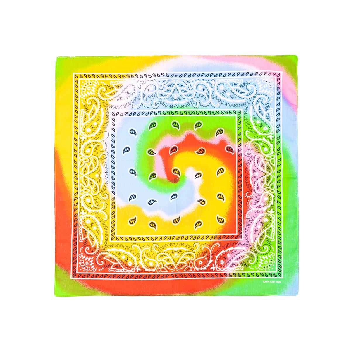 Bandana Halstuch Tie Dye Paisley Floral Rainbow 55 cm x 55 cm
