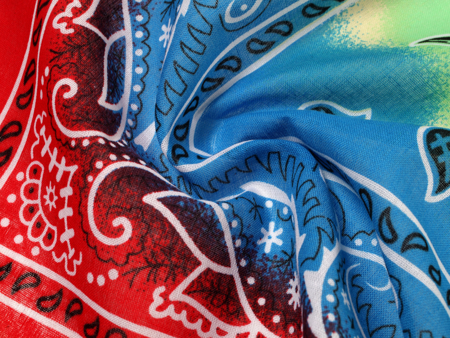 Bandana Halstuch Tie Dye Paisley Floral Regenbogen 55 cm x 55 cm