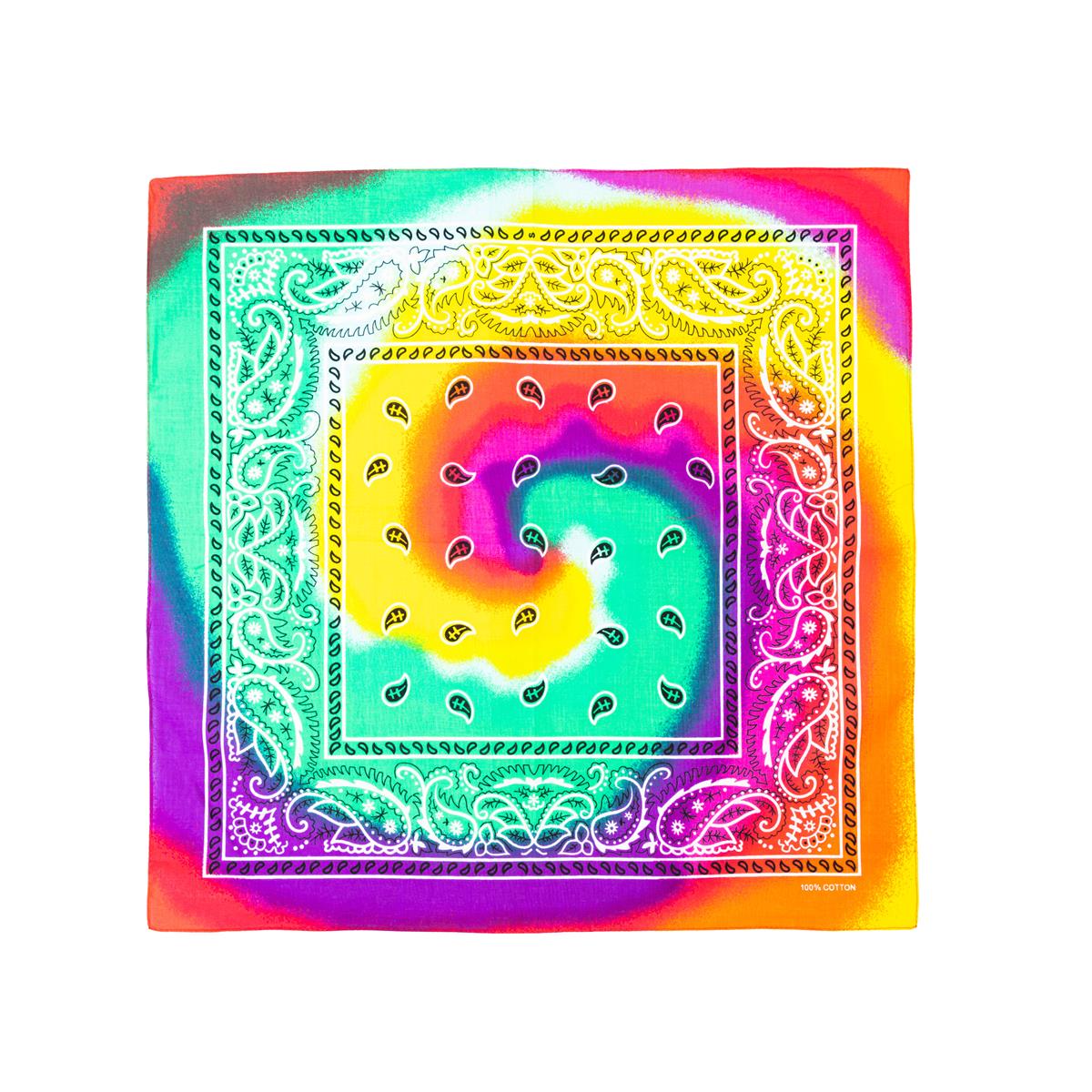 Bandana Tie Dye Bunt Paisley Floral Regenbogen 55 cm x 55 cm