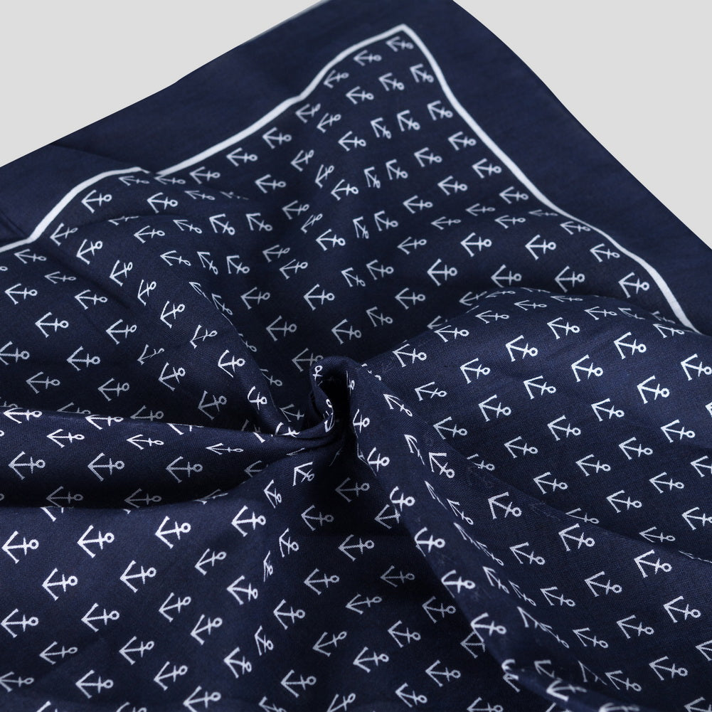 Maritimer Bandana Halstuch mit Ankern 55 cm x 55 cm