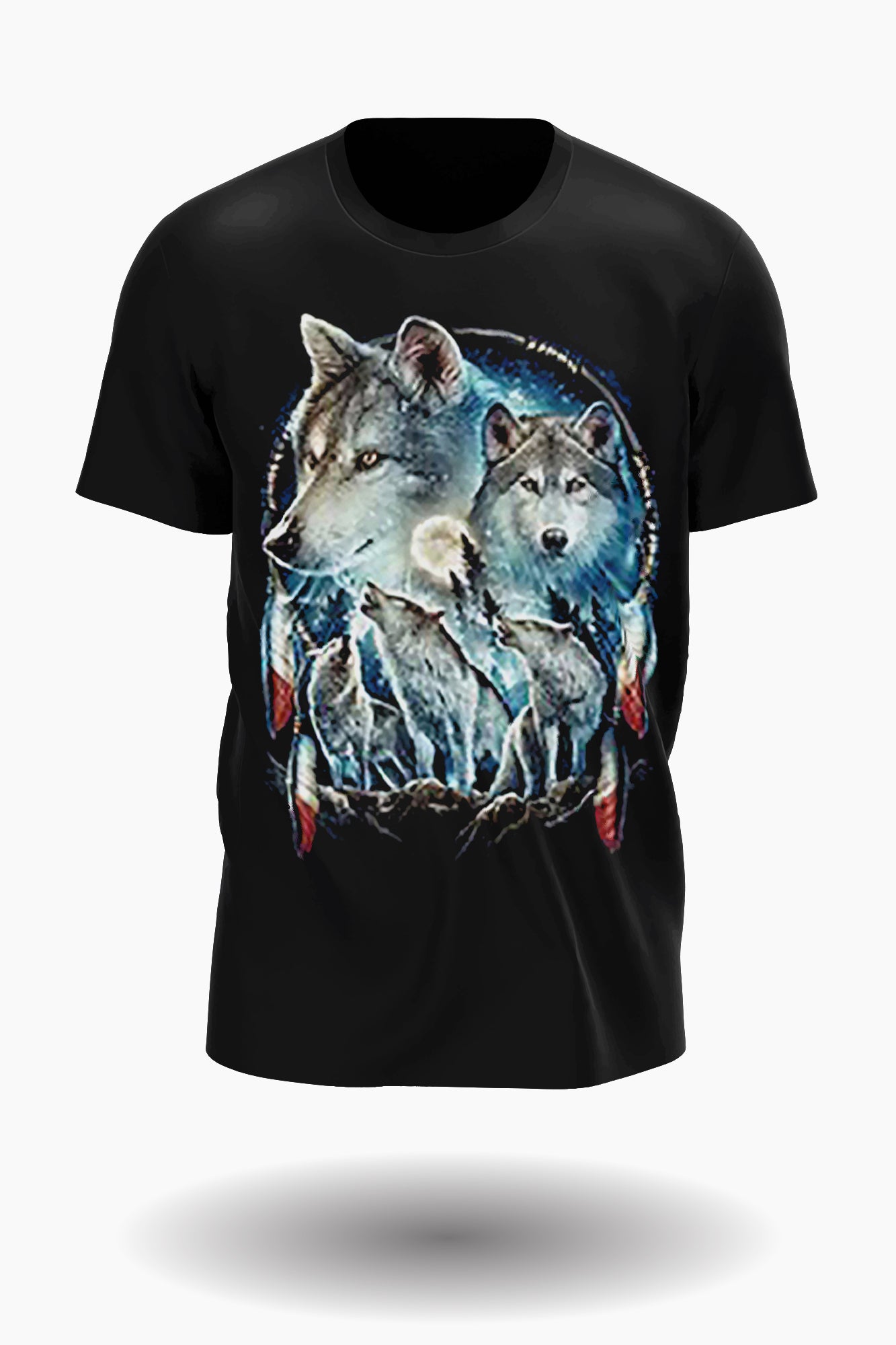 Wild Clothing Wolfrudel mit Dreamcatcher im Native American Style T-Shirt - Wild-Clothing