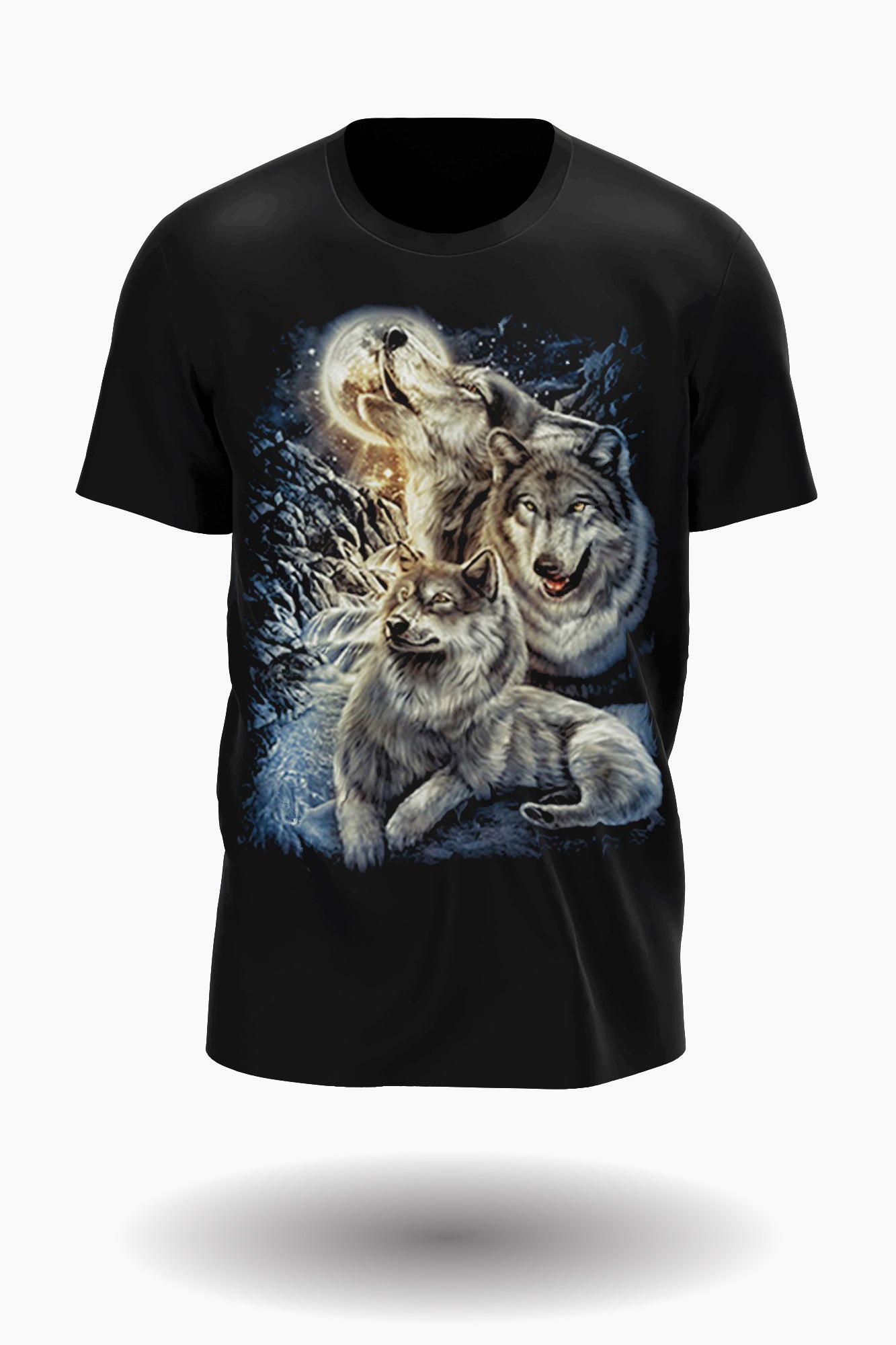 Wild Clothing Leitwolf in der Nacht im Mondlicht T-Shirt - Wild-Clothing