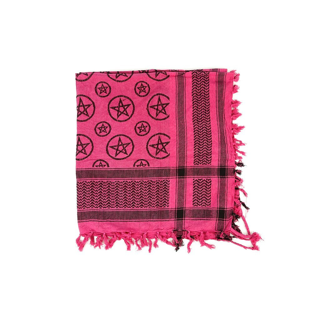 Palästinensertuch Shemagh Kufiya in Pink Pentagramm - Wild-Clothing