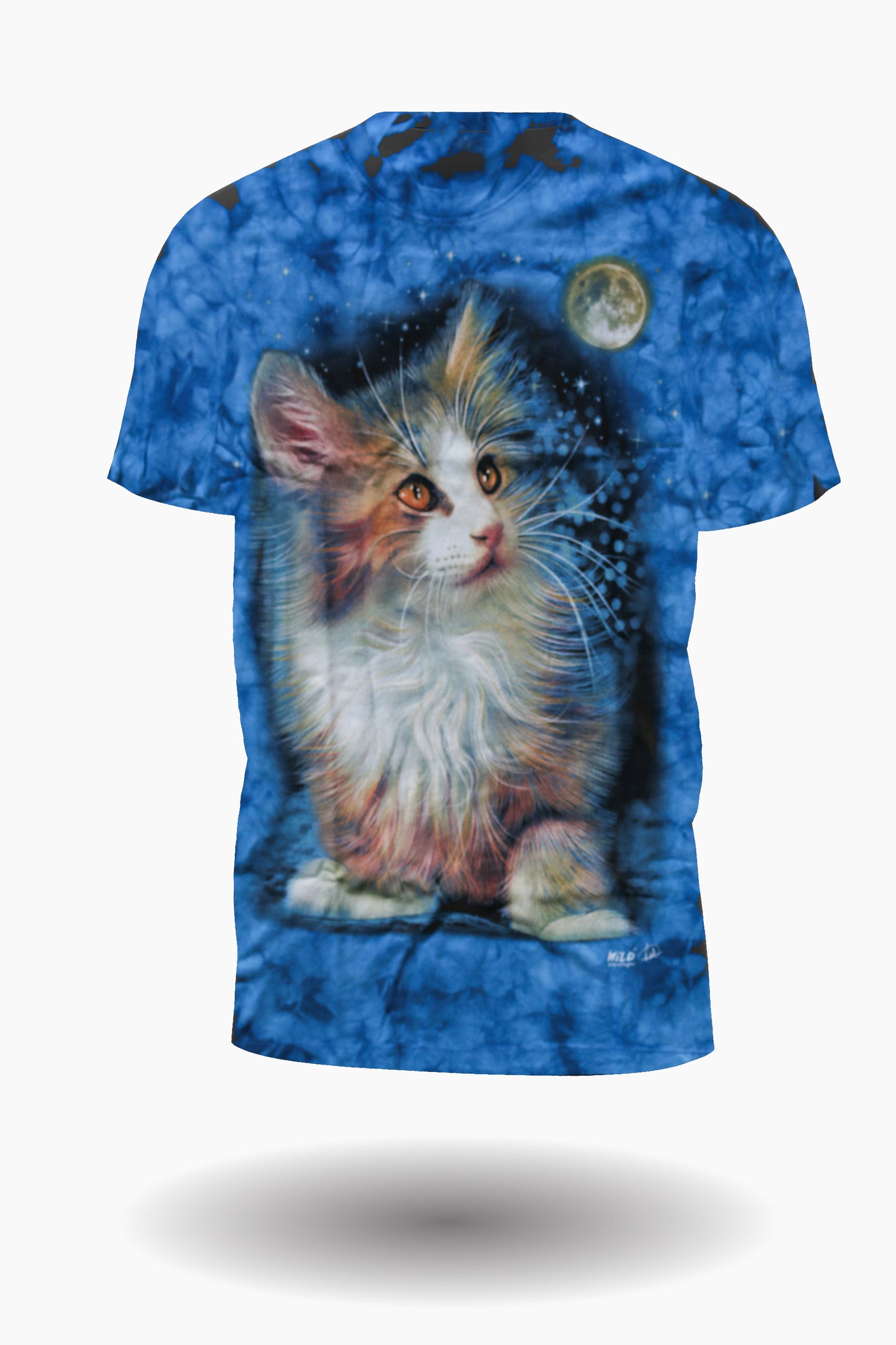 Wild Clothing Mize Katze Tie Dye T-Shirt Blau - Wild-Clothing