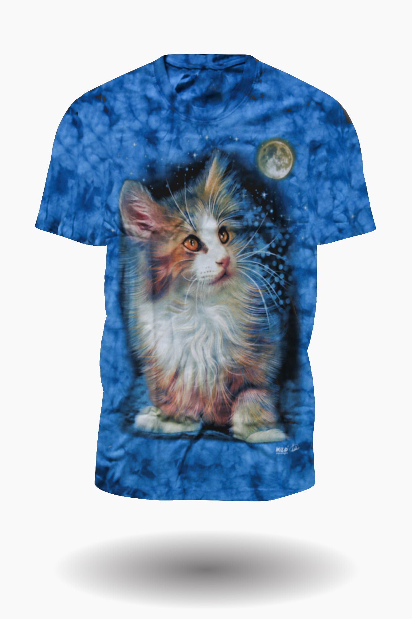 Wild Clothing Mize Katze Tie Dye T-Shirt Blau - Wild-Clothing
