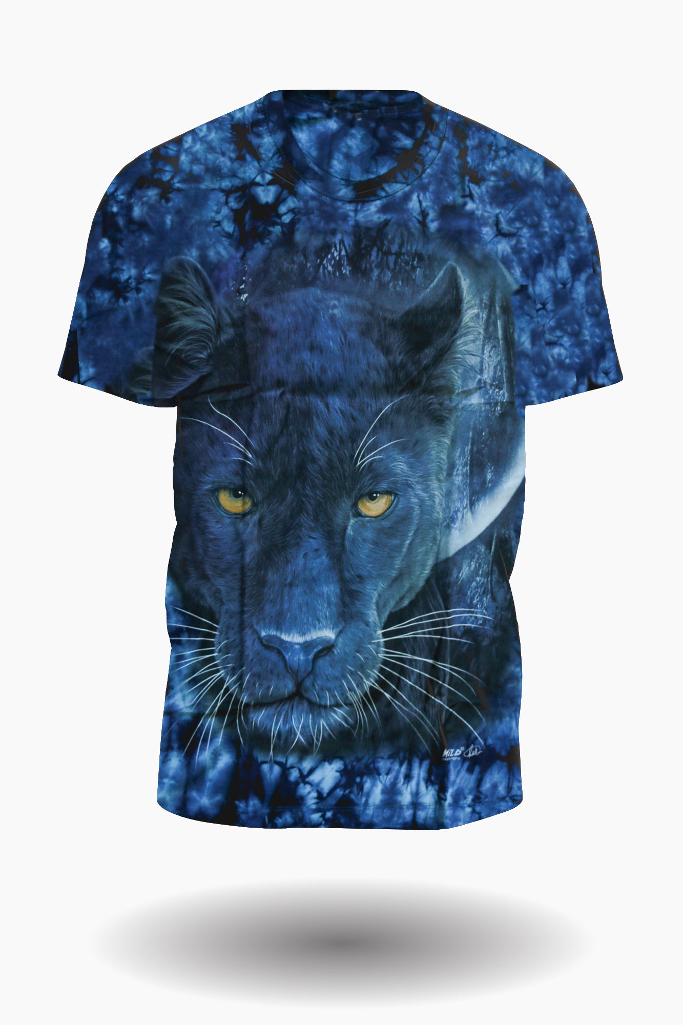 Wild Clothing Blauer Panther Tie Dye T-Shirt Blau - Wild-Clothing