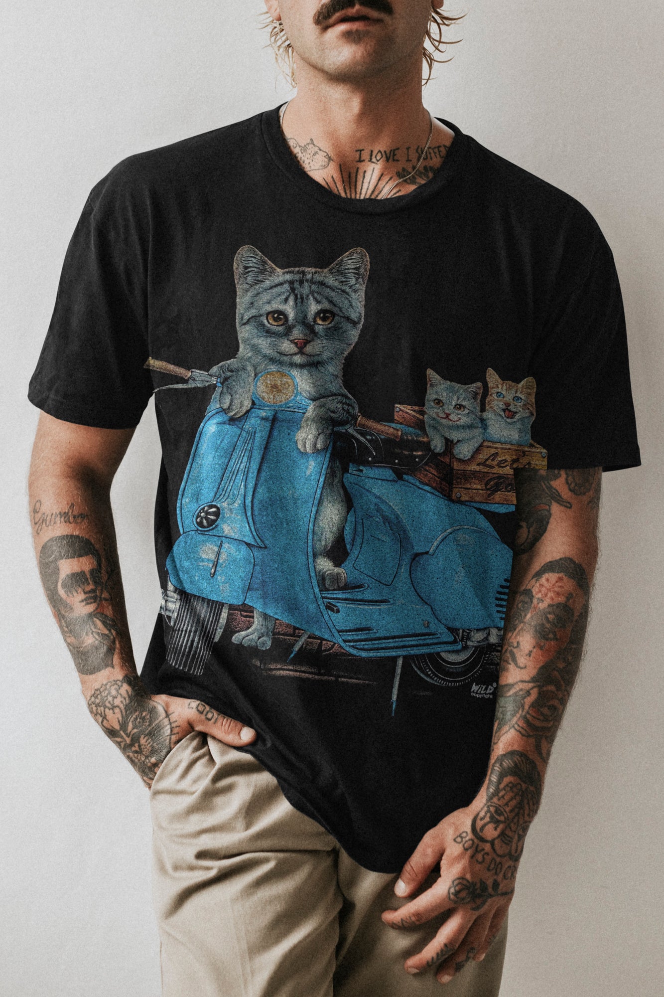 Wild Clothing Katzen Biker T-Shirt - Wild-Clothing