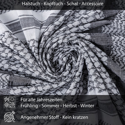 Palästinensertuch Shemagh Kufiya in Weiß Schwarz
