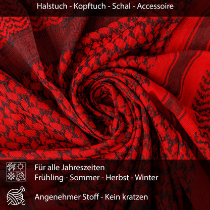 Palästinensertuch Shemagh Kufiya in Schwarz Rot